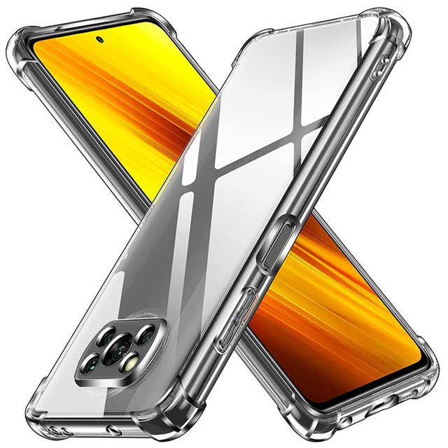 Clear TPU Shockproof Phone Case for Xiaomi POCO X5 Pro C55 C50 M5 M5s M4 M3 X4 X3 F3 Mix 4 Transparent Silicone Cover