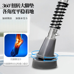 Béquilles en acier inoxydable avec ressort amortisseur, aide à la marche sous les aisselles pour personnes âgées et handicapées, support léger - Product Image 3