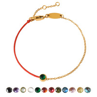 Joyería para Mujer, Nuevo Estilo Chino, Incrustaciones de Circonita, Cadena de Cuerda Roja, Brazalete Combinado, Chapado en Oro de 18K, Estilo Simple para Parejas