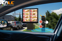 Écran LCD extérieur étanche pour menu drive-thru avec système d'intercom pour commande de restaurant