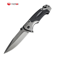 Couteaux de survie tactiques LOGO personnalisé couteau pliant multifonctionnel à revêtement de survie avec manche en aluminium