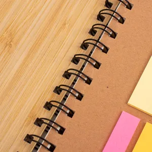 Groothandel Goede Kwaliteit Spiraal Binding Hardcover Recycle Bamboe Cover Notebook Met Pen Kit