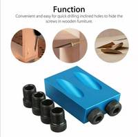 Kit de forets pour gabarit de perçage de trous de poche de qualité industrielle, localisateur de trous obliques, perforateur de guide, emballage en sac OPP, outils de menuiserie