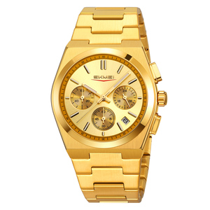 高級腕時計 Skmei モデル9371 変形ケース クォーツ腕時計 メンズ ステンレススチールストラップ 30メートル防水 メンズ腕時計 - Product Image 2