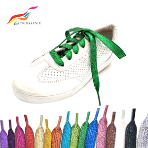 Fashion Shinny Pink <strong>Flat</strong> <strong>Shoe</strong> Lace <strong>Glitter</strong> Shoelace for Women <strong>Shoes</strong> - Product Image 2