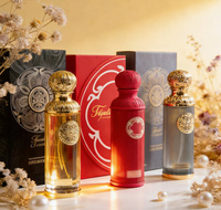 Flacon de parfum luxueux en verre transparent cylindrique de 200 ml avec pulvérisateur à pompe et boîte d'emballage personnalisable avec impression sérigraphique