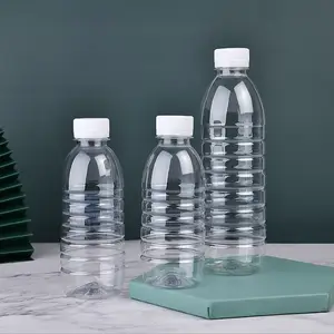 250ml 300ml 500ml bouteilles d'eau minérale PET rondes transparentes bouteille de boisson en plastique jetable bouteille de boisson de jus