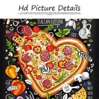 Lebensmittel-Poster Pfannkuchen Burger Pizza Tacos Sandwich Schinken-Toast Restaurant Küche Gemälde für Leinwandkunst Heim-Wanddekoration Bild