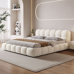 Wholesale French <strong>Cream</strong> Puff <strong>Bed</strong> Set Furniture Bedroom Multi-function Storage <strong>Bed</strong> 2025 Soft Upholstered Wedding <strong>Bed</strong> - Product Image 1