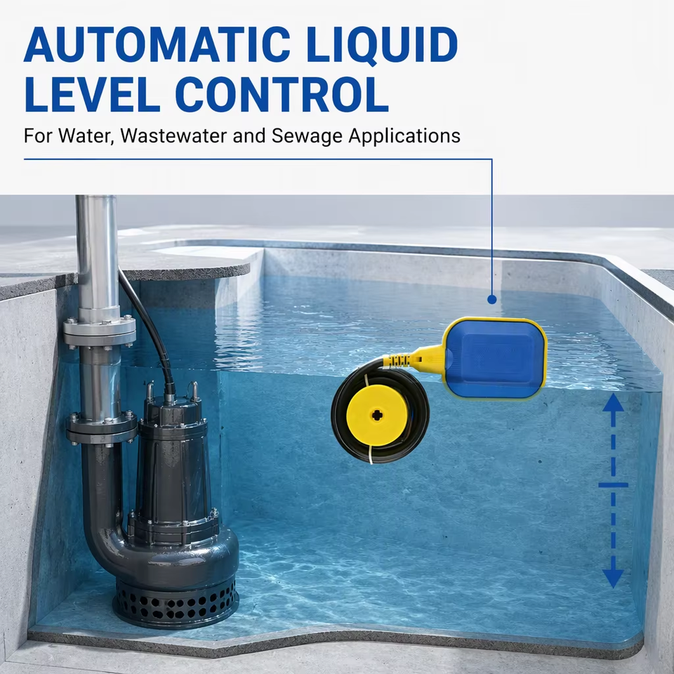 CHEM M15-2 2M 10M 20M Cable Float Switch IP68 Water Level Controller ...