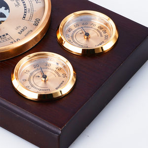 Thermomètres en bois mur <span class=keywords><strong>intérieur</strong></span> décoratif <span class=keywords><strong>baromètre</strong></span> hygromètre station météo professionnelle - Product Image 4
