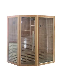 Finland Home Indoor Traditional Sauna Solid Wood Dry Steam Sauna With Electric Stove