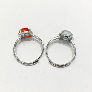 100% 천연 회색 아쿠아 마린 보석 고양이 반지 약속 반지 도매 남성 다이아몬드 반지 여성용 - Product Image 5