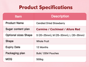 Fragole Essiccate Sfuse Naturali e Dolcificate per Pasticceria e Topping Yogurt, Certificato Halal, Disponibile OEM - Product Image 3