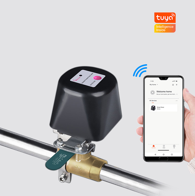 Smart Wifi Gas Sensor Manipulator Control Water Valve DN15 DN20 Shut Off Controller Tuya Alexa Google Assistant SmartLife