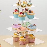 Support à gâteau circulaire en acrylique, support à gâteau de mariage multicouche pour desserts