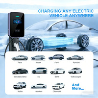 Nouvelle station de recharge murale pour véhicules électriques, alimentation AC monophasée 7 kW 32 A, chargeur mural pour véhicules électriques de type 2 avec application WiFi, écran LCD 4,3 pouces