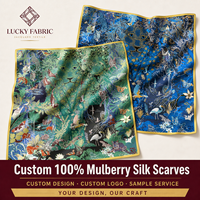 Écharpe de luxe 100% soie de mûrier 65x65cm carrée jacquard à ourlet roulé à la main à pois pour femme, échantillon disponible, fournisseur