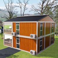 Maison de conteneur en acier pliable à deux étages de 20 pieds et 40 pieds, maison de ferme compacte avec salle de bain et cuisine pour villas