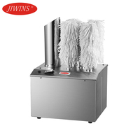 Mesin Pemoles Gelas Listrik Lima Sikat JIWINS, Mesin Pemoles Botol & Cangkir Anggur Stainless Steel Komersial untuk Hotel & Restoran 350-400