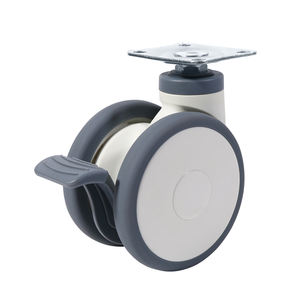Prix usine équipement mobile médical 3 4 5 pouces PU TPR roulette pivotante blanche souple roulette de verrouillage type D roulette jumelle <span class=keywords><strong>médicale</strong></span> - Product Image 5