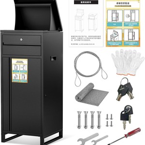 Boîte aux lettres extérieure minimaliste noire en acier laminé à froid, étanche, pour le rangement et la livraison de colis - Product Image 3
