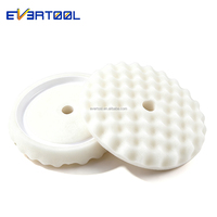 EVERTOOL Grip Polishing Pad Coolshine White Open Cell Sponge Compounding Waxing Foam Pad Recessed Backing for Easy Centering