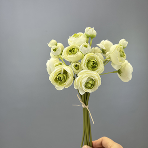 Vente chaude petite main attachée ranunculus <span class=keywords><strong>terre</strong></span> 6 têtes bouquet de fleurs artificielles bouquet de fleurs de lotus 82530 - Product Image 2