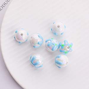 Perles rondes en acrylique peintes à la main pour accessoires de bricolage, thème Cirque Amusant pour Enfants, Marque JC Chine - Product Image 5