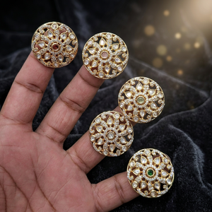 Luxury Antique Copper Plated Lab Created Cubic Zirconia Ethnic Floral <b>Statement</b> <b>Ring</b> for Women Adjustable Wedding Party Fashion - Product Image 2