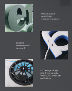 Lettere in metallo 3D logo lettera segno di progettazione del logo aziendale segni di affari canale personalizzato lettera negozio segno per le imprese - Product Image 5