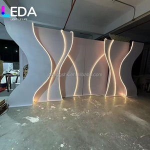 Décor de scène de mariage LEDA en PVC avec fond ondulé en acrylique, support pour événements, fournitures de fête, décorations - Product Image 6