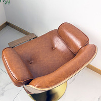 Chaise de barbier pivotante en cuir PU marron moderne et durable, très vendue, rotation à 360 degrés, pompe hydraulique, mobilier de salon, salon de coiffure