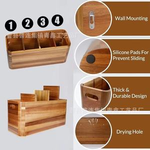 Wooden <b>Storage</b> <b>Box</b> Rectangular Wall Mounted For <b>Kitchen</b> Tableware Home Office Use - Product Image 2
