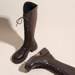 2026 New Arrival <b>Spring</b>/Fall Fleece-Lined Martin <b>Boots</b> Thick Soles Height-Enhancing Mid-Calf Full-Length <b>Boots</b> - Product Image 3