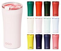 Mug de camping isotherme à double paroi en acier inoxydable avec couvercle coulissant, logo personnalisé, vente en gros, gobelet de voyage 12oz/15oz