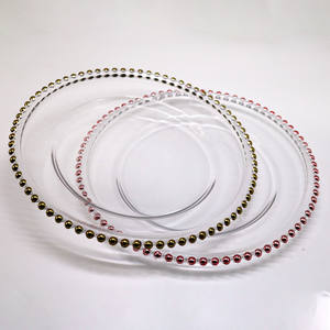 Assiettes et plats de mariage créatifs européens en verre clair or argent perlé décoration assiettes et plats pour fête - Product Image 5