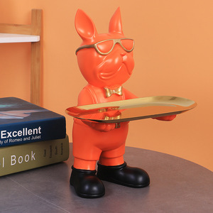 Vendite calde resina tecnologia <span class=keywords><strong>cane</strong></span> da combattimento vassoio di stoccaggio all'ingrosso portico salotto decorazione da tavolo - Product Image 5