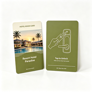 Carte d'accès RFID personnalisée en PVC Boye pour chambre d'hôtel, déverrouillage NFC par <span class=keywords><strong>puce</strong></span> S50 13,56 MHz, impression personnalisée du logo et <span class=keywords><strong>de</strong></span> l'<span class=keywords><strong>image</strong></span> du bâtiment hôtelier - Product Image 2