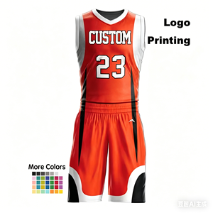 Combinaisons de basketball réversibles double face pour garçons, personnalisées haut de gamme, nouveau style, séchage rapide, en polyester, avec logo - Product Image 1