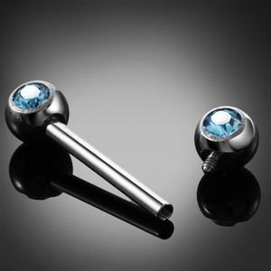 G23 de cristal de titanio de Gema anillo de lengua Piercings internamente roscado Sexy Mamilo Piercings lengua barra Piercings joyería de las mujeres - Product Image 2