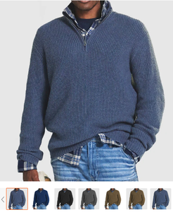 Nhà Máy Sản Xuất Tùy Chỉnh Phong Cách Hoặc Logo Odm Mix Quần Áo Người Đàn Ông Áo Len Ấm Áo Len Mùa Đông Giản Dị Đan Dài Tay Áo Áo Thun Kinh Doanh - Product Image 1