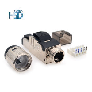 Connecteur blindé RJ45 Cat8 sans outil pour terminaison sur site, prise modulaire mâle Ethernet pour câbles Cat8 - Product Image 4