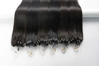 Microlink Loops Ring Extension de kératine humaine Cheveux vierges crus 100g Micro liens brésiliens Extensions de cheveux naturels Trames