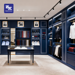 Espositori per Negozi di Abbigliamento Maschile, Vetrine Moderne con LED per Completi, Arredamento per Negozi di Abbigliamento Uomo, Design d'Interni per Negozi di Abiti - Product Image 6