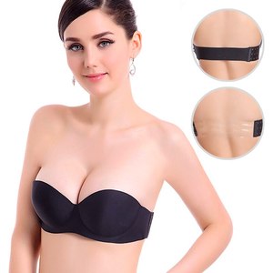 Sexy Gathering Invisible Bras Bralette Mujeres Push up Sujetador sin tirantes Sujetador <span class=keywords><strong>DE</strong></span> BODA Volver 1/2 <span class=keywords><strong>Copa</strong></span> Banda - Product Image 2