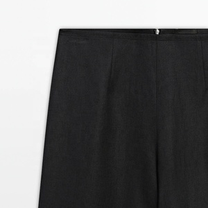 <span class=keywords><strong>Pantaloni</strong></span> larghi dritti a vita alta personalizzati <span class=keywords><strong>di</strong></span> alta qualità da <span class=keywords><strong>donna</strong></span> eleganti <span class=keywords><strong>pantaloni</strong></span> <span class=keywords><strong>di</strong></span> <span class=keywords><strong>lino</strong></span> <span class=keywords><strong>di</strong></span> cotone 100% sottili <span class=keywords><strong>neri</strong></span> Casual - Product Image 3