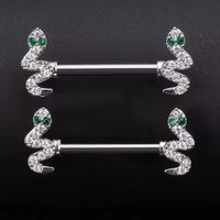 Anneaux de téton et clous de langue en acier inoxydable, style mode euro-américaine, avec strass en cristal et motifs abeille et ailes d'ange, pour mariage/anniversaire