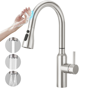 ก๊อกน้ำอัตโนมัติสำหรับอ่างล้างจาน ดีไซน์คลาสสิกร่วมสมัย พร้อมเซ็นเซอร์สัมผัสอัจฉริยะ ผลิตจากสแตนเลส 304 ขัดเงา พร้อมวาล์วเซรามิก - Product Image 2