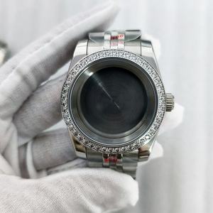 Boîtier de montre en acier inoxydable avec lunette en diamant argentée OEM ODM 36/39 mm, étanche, fond dense, calendrier, bracelet, logo personnalisé pour NH35/36 - Product Image 3